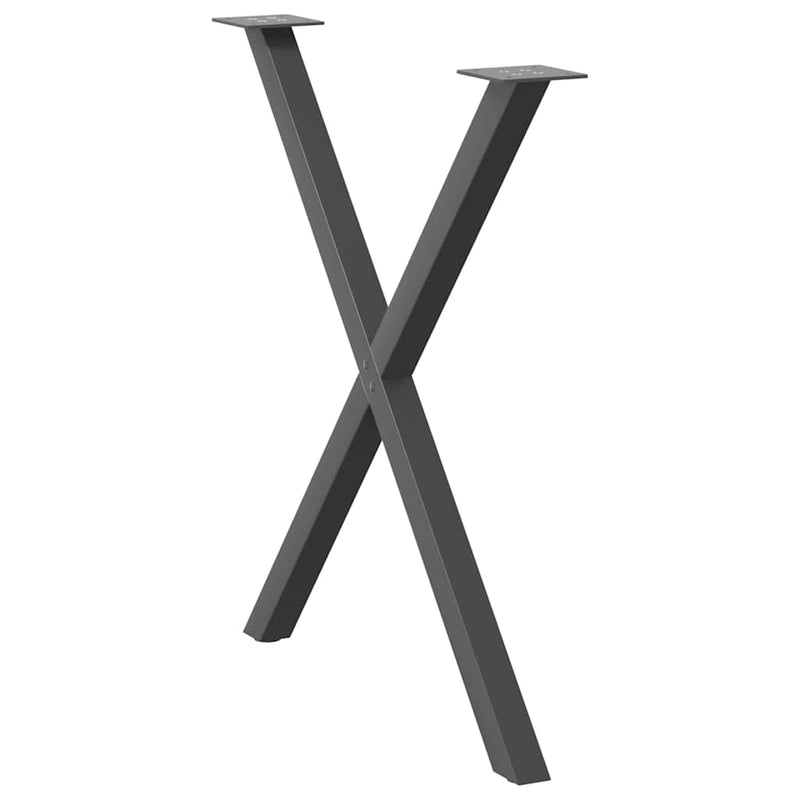 vidaXL 2 db antracitszürke X alakú acél étkezőasztal láb 80x(72-73) cm