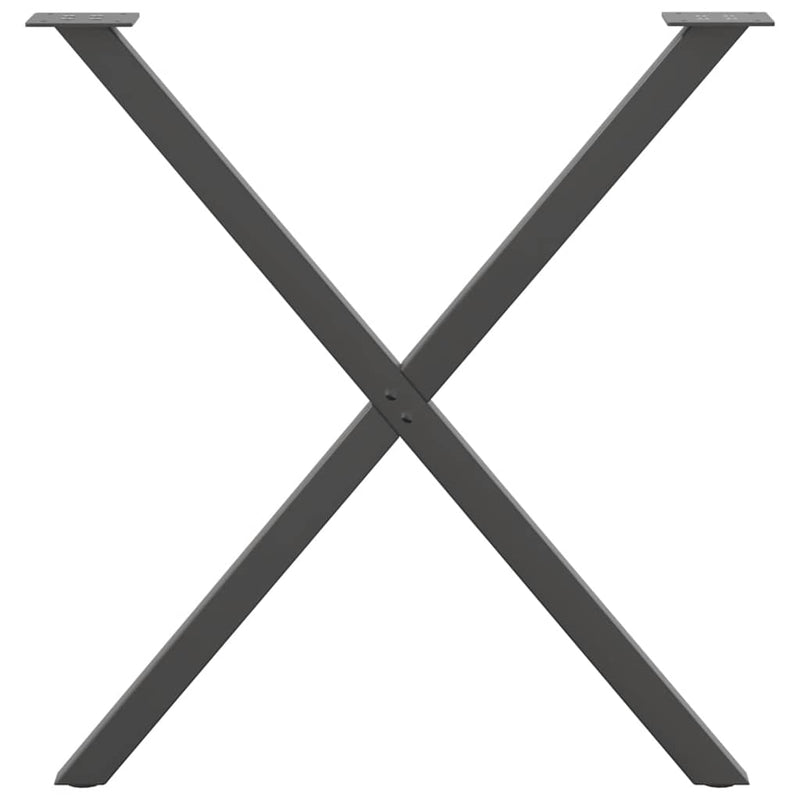 vidaXL 2 db antracitszürke X alakú acél étkezőasztal láb 80x(72-73) cm