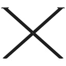 vidaXL 2 db X alakú étkezőasztal láb fekete, 90 x (72-73) cm acél