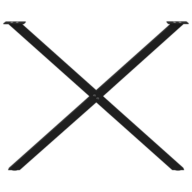 vidaXL 2 db X alakú étkezőasztal láb fekete, 90 x (72-73) cm acél