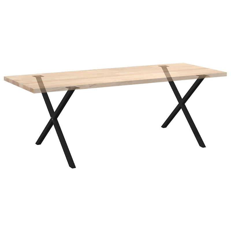vidaXL 2 db X alakú étkezőasztal láb fekete, 90 x (72-73) cm acél