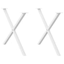 vidaXL 2 db X alakú étkezőasztal láb fehér 90 x (72-73) cm acél étkezőasztal láb