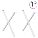 vidaXL 2 db X alakú étkezőasztal láb fehér 90 x (72-73) cm acél étkezőasztal láb