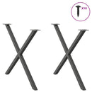 vidaXL 2 db antracitszürke X alakú acél étkezőasztal láb 90 x (72-73) cm