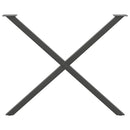 vidaXL 2 db antracitszürke X alakú acél étkezőasztal láb 90 x (72-73) cm