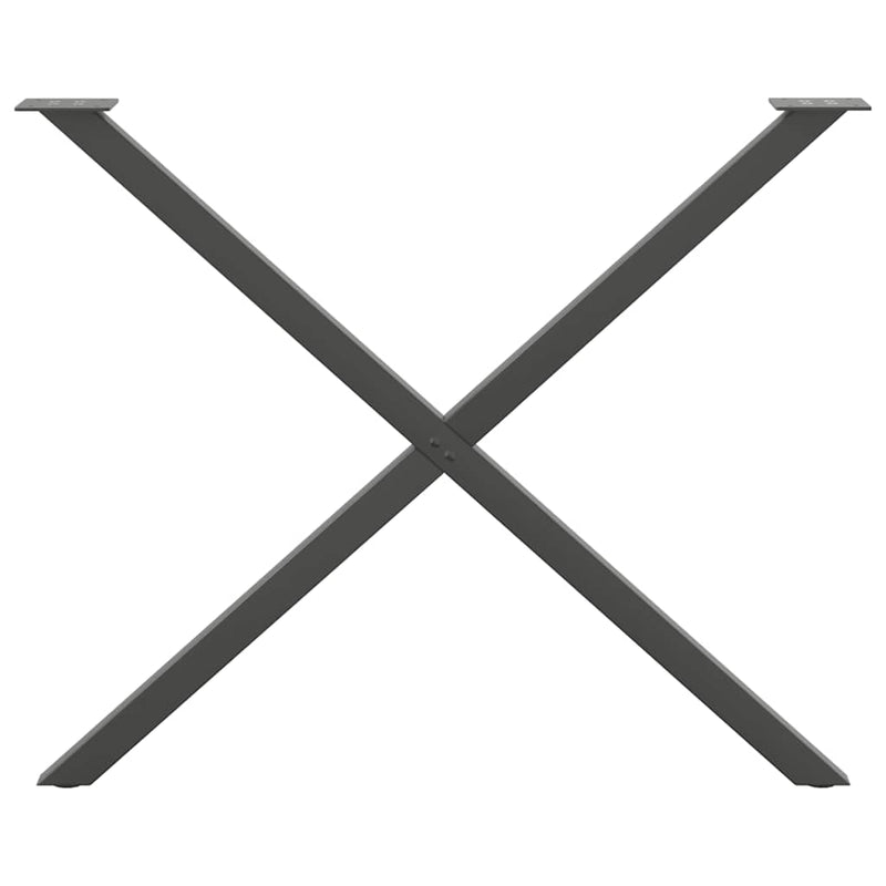 vidaXL 2 db antracitszürke X alakú acél étkezőasztal láb 90 x (72-73) cm