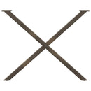 vidaXL 2 db X alakú étkezőasztal láb natúr acél 90 x (72-73) cm acél