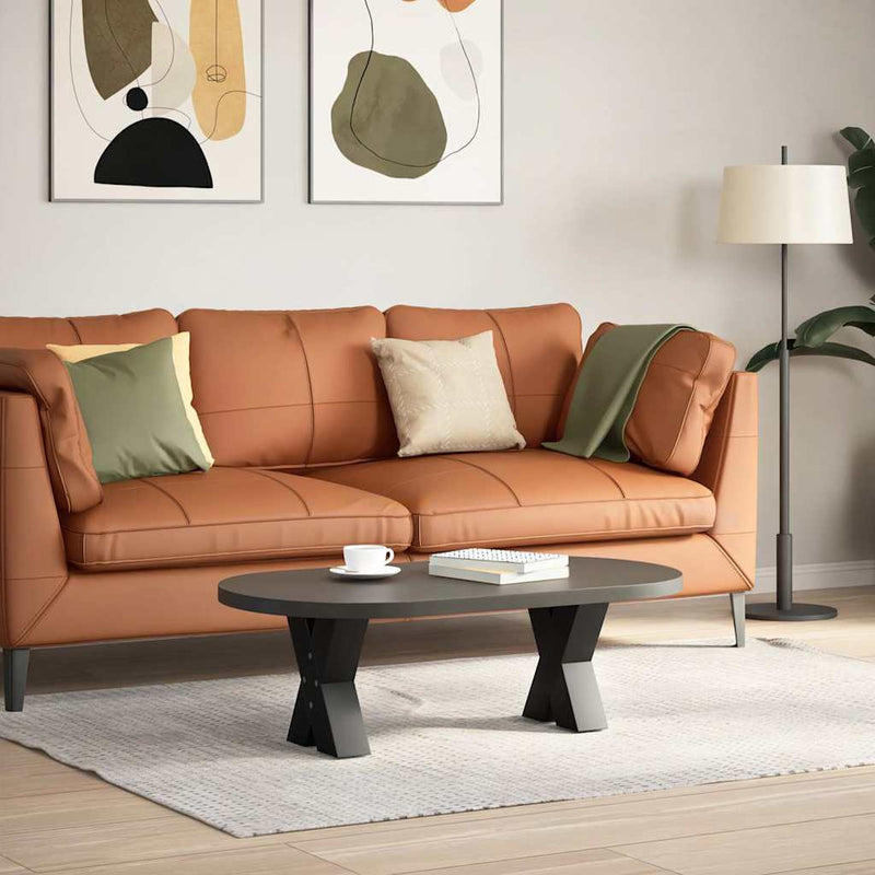 vidaXL 2 db fekete, X alakú acél dohányzóasztal láb 30 x (30-31) cm