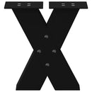 vidaXL 2 db fekete, X alakú acél dohányzóasztal láb 30 x (30-31) cm