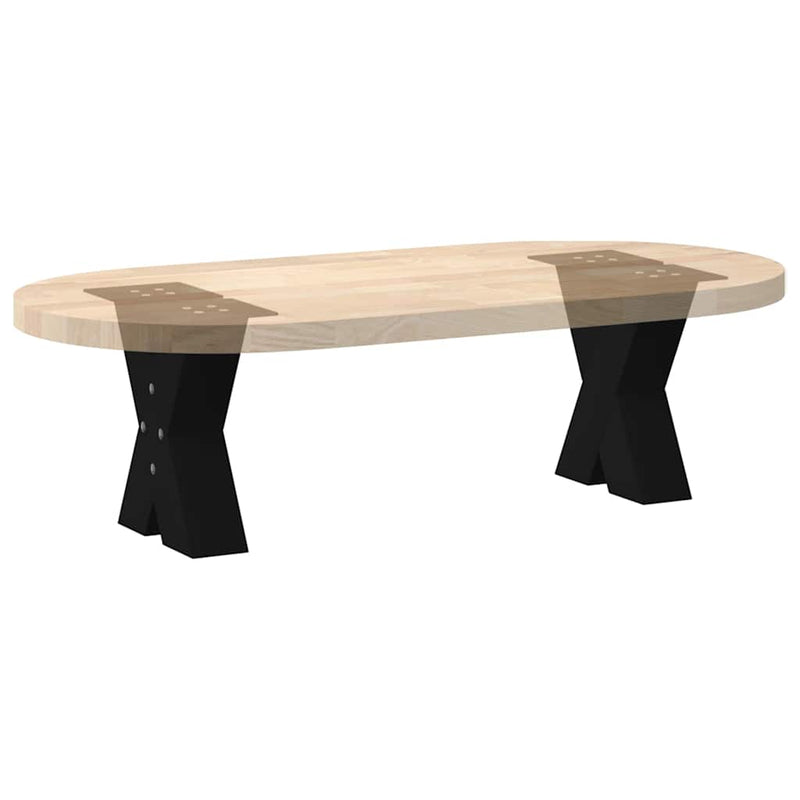 vidaXL 2 db fekete, X alakú acél dohányzóasztal láb 30 x (30-31) cm