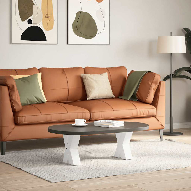 vidaXL 2 db fehér, X alakú acél dohányzóasztal láb 30 x (30-31) cm
