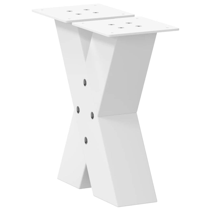 vidaXL 2 db fehér, X alakú acél dohányzóasztal láb 30 x (30-31) cm
