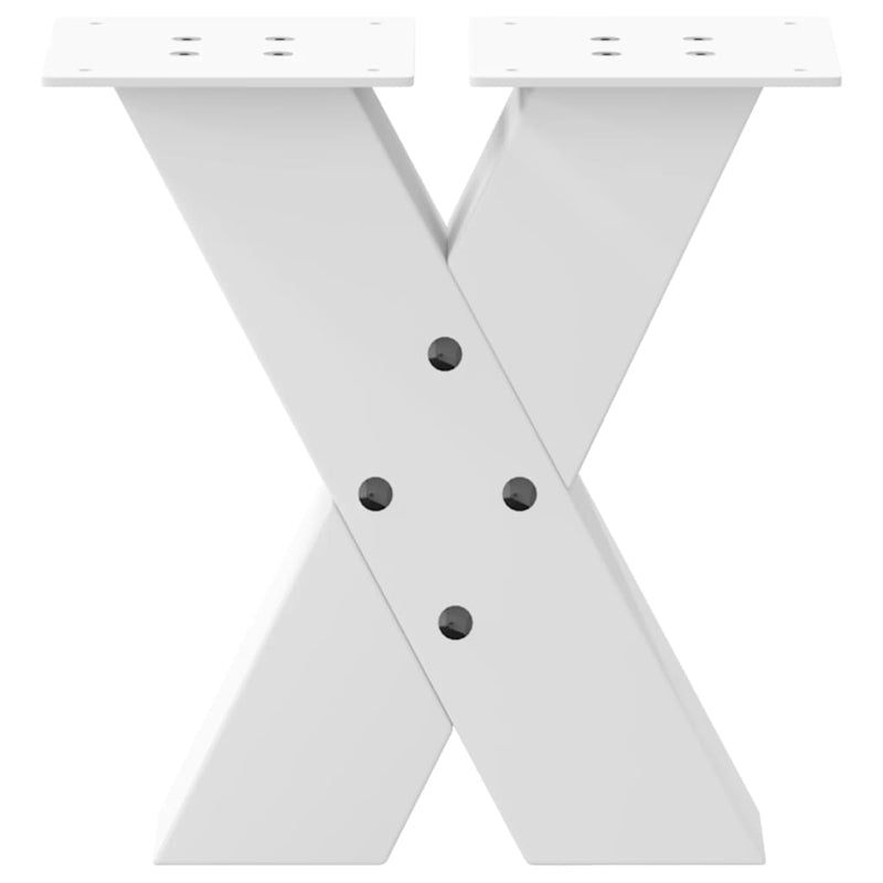 vidaXL 2 db fehér, X alakú acél dohányzóasztal láb 30 x (30-31) cm