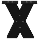 vidaXL 2 db fekete, X alakú acél dohányzóasztal láb 40 x (30-31) cm