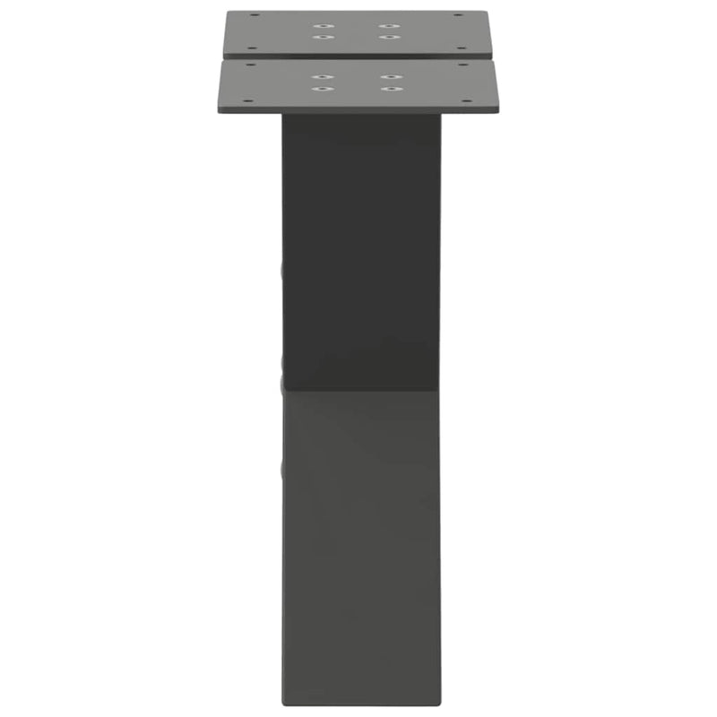 vidaXL 2 db antracitszürke X-alakú acél dohányzóasztal láb 40x(30-31) cm