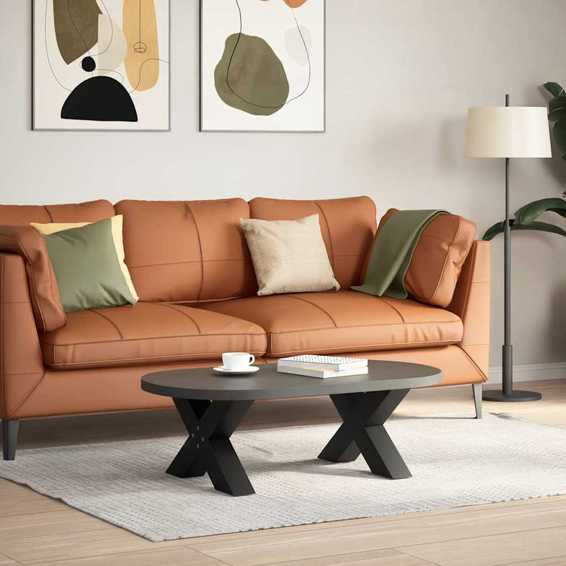 vidaXL 2 db fekete, X alakú acél dohányzóasztal láb 50 x (30-31) cm