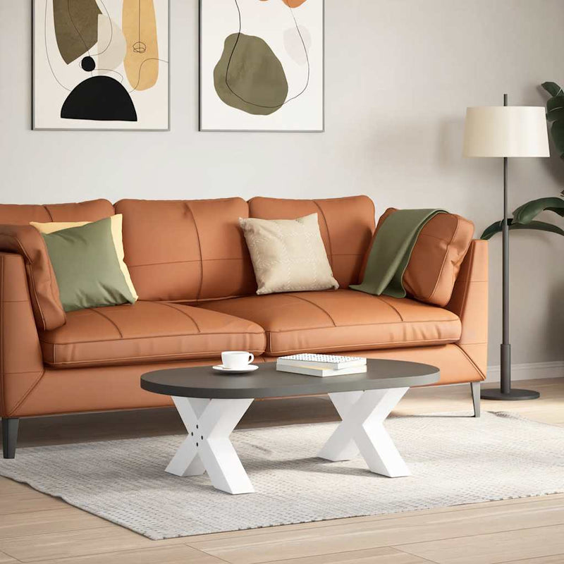 vidaXL 2 db fehér, X alakú acél dohányzóasztal láb 50 x (30-31) cm