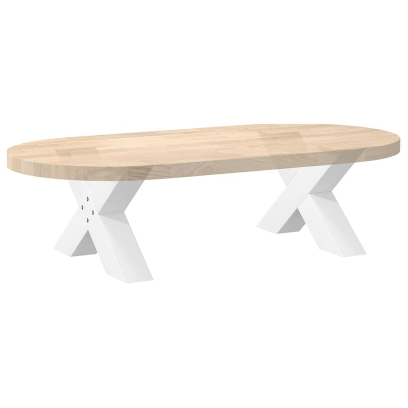 vidaXL 2 db fehér, X alakú acél dohányzóasztal láb 50 x (30-31) cm