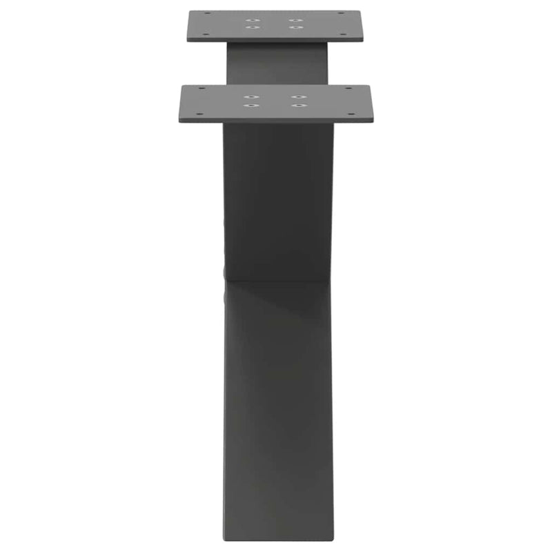 vidaXL 2 db antracitszürke X-alakú acél dohányzóasztal láb 50x(30-31) cm