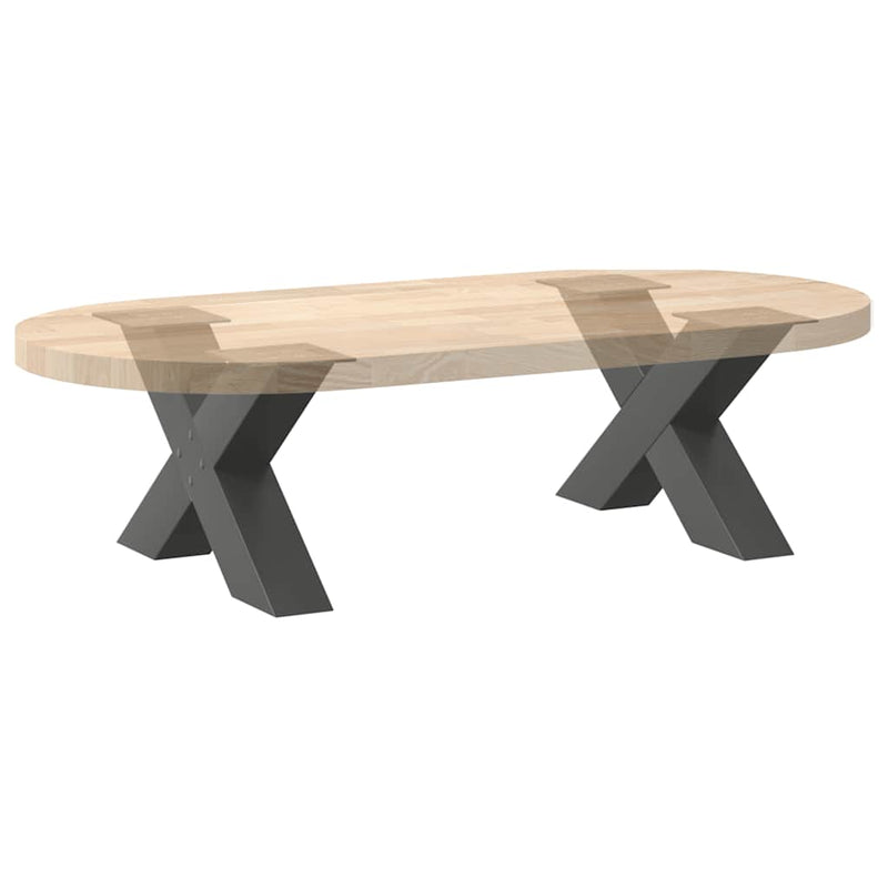 vidaXL 2 db antracitszürke X-alakú acél dohányzóasztal láb 50x(30-31) cm