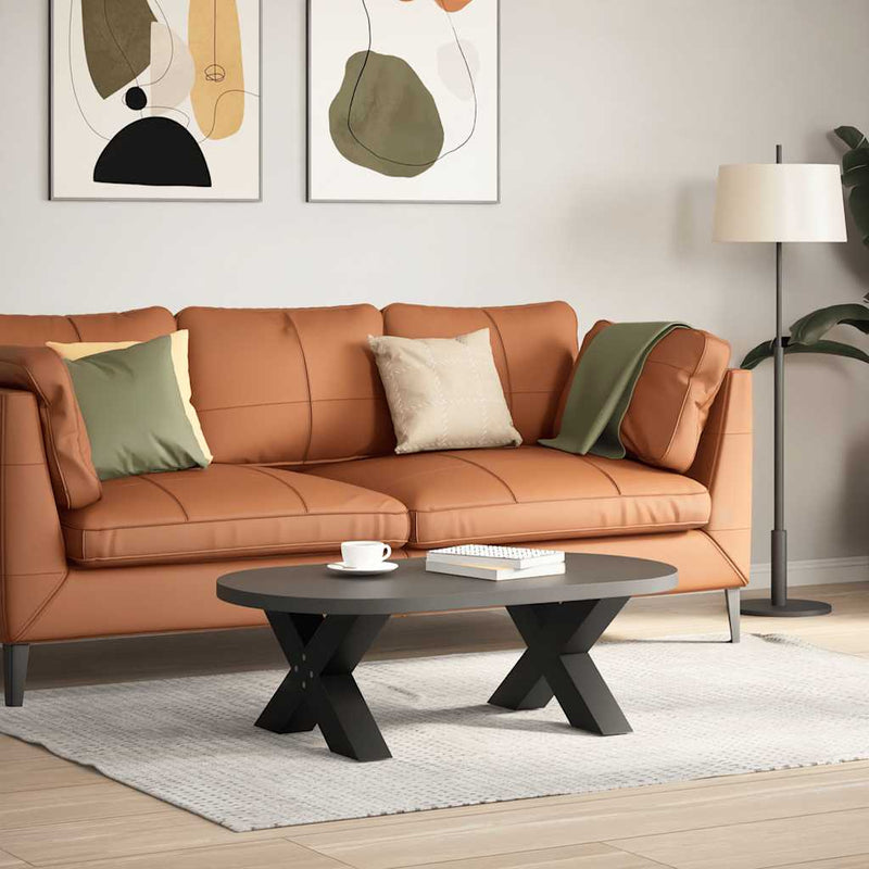 vidaXL 2 db fekete, X alakú acél dohányzóasztal láb 60 x (30-31) cm