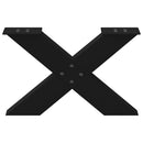 vidaXL 2 db fekete, X alakú acél dohányzóasztal láb 60 x (30-31) cm