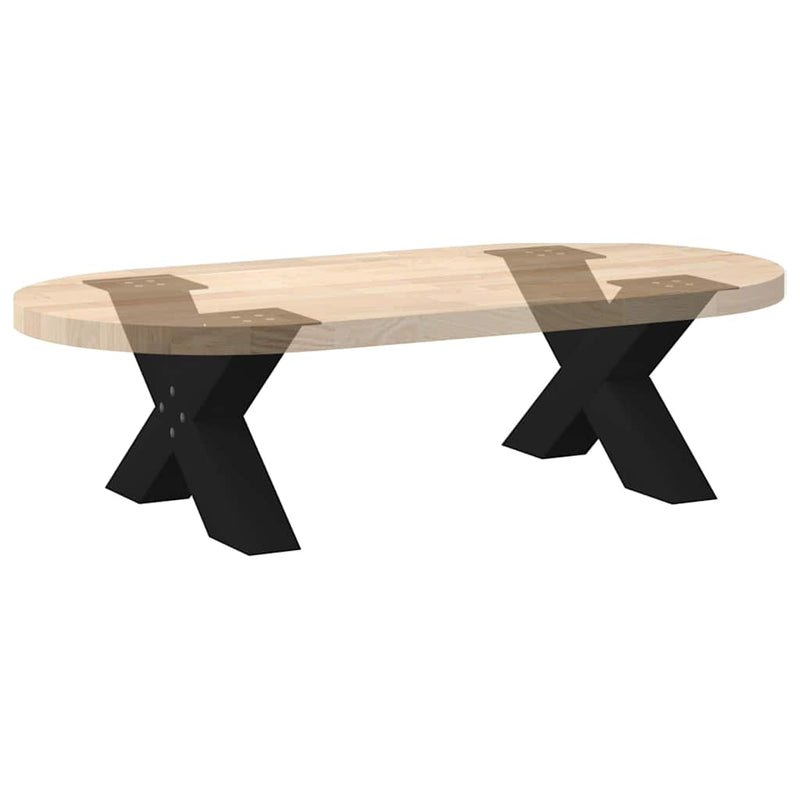 vidaXL 2 db fekete, X alakú acél dohányzóasztal láb 60 x (30-31) cm