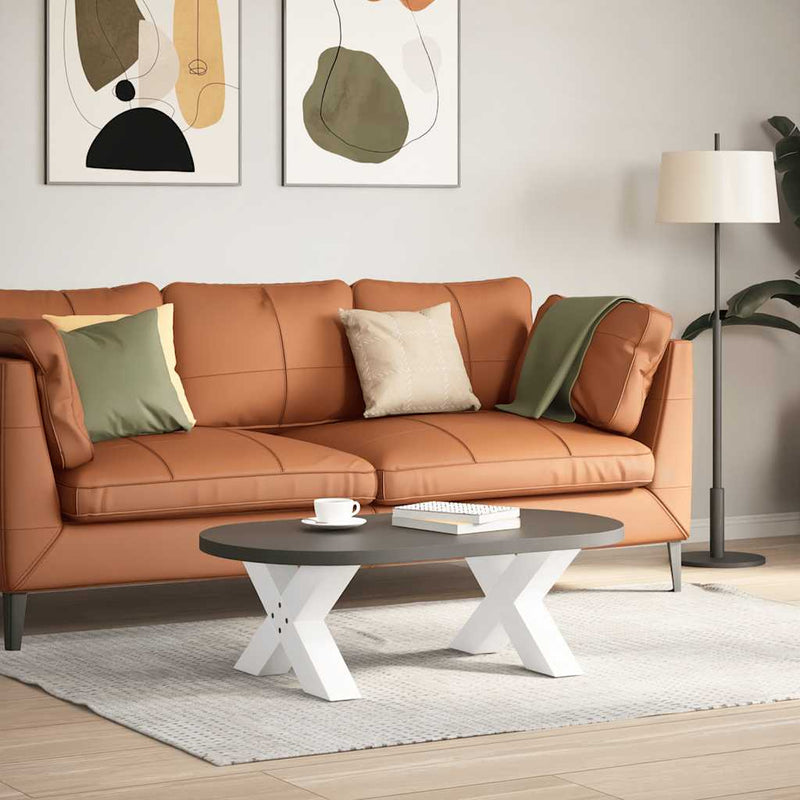 vidaXL 2 db fehér, X alakú acél dohányzóasztal láb 60 x (30-31) cm