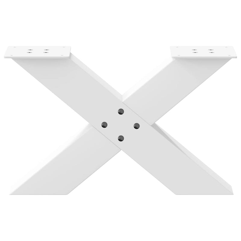 vidaXL 2 db fehér, X alakú acél dohányzóasztal láb 60 x (30-31) cm