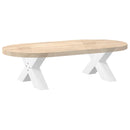 vidaXL 2 db fehér, X alakú acél dohányzóasztal láb 60 x (30-31) cm