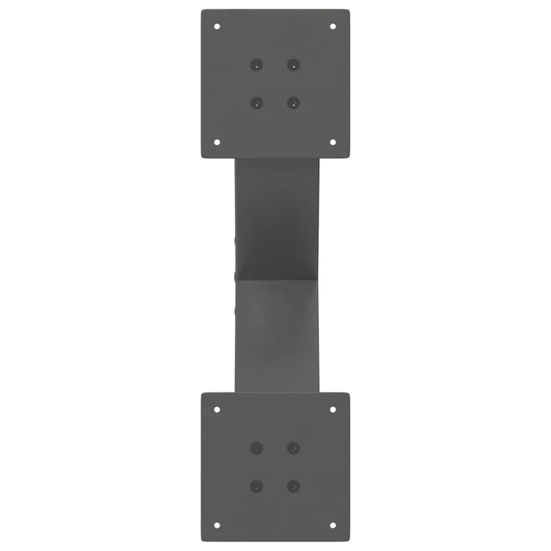 vidaXL 2 db antracitszürke X-alakú acél dohányzóasztal láb 60x(30-31) cm