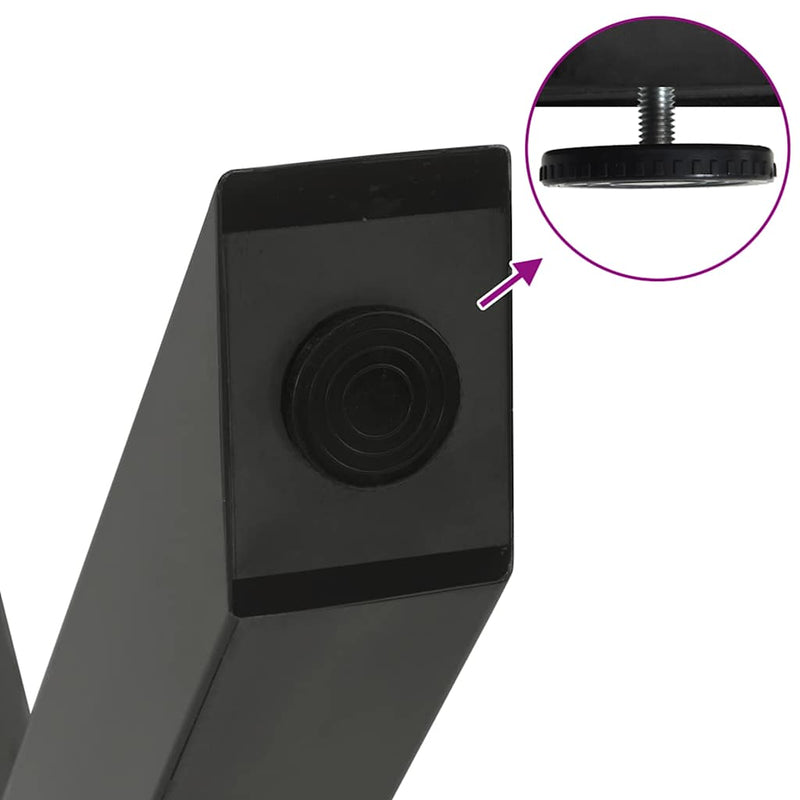 vidaXL 2 db antracitszürke X-alakú acél dohányzóasztal láb 60x(30-31) cm