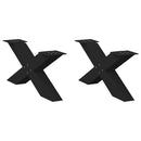 vidaXL 2 db fekete, X alakú acél dohányzóasztal láb 70 x (30-31) cm