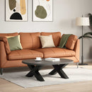 vidaXL 2 db fekete, X alakú acél dohányzóasztal láb 70 x (30-31) cm