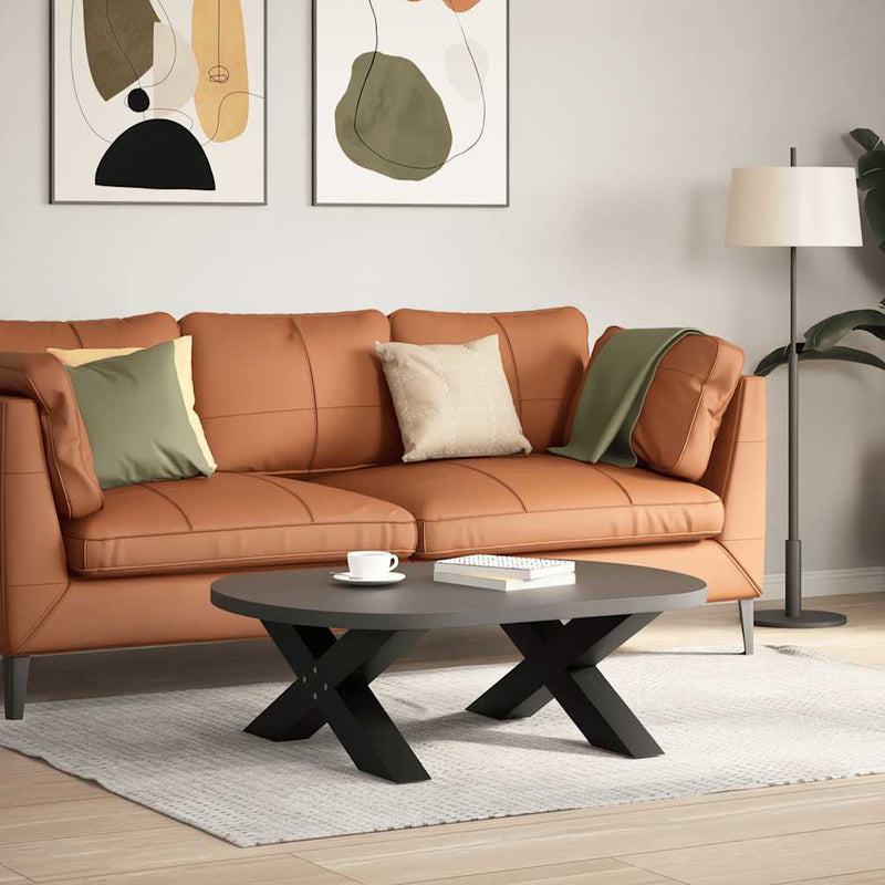 vidaXL 2 db fekete, X alakú acél dohányzóasztal láb 70 x (30-31) cm