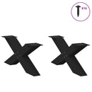 vidaXL 2 db fekete, X alakú acél dohányzóasztal láb 70 x (30-31) cm