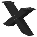 vidaXL 2 db fekete, X alakú acél dohányzóasztal láb 70 x (30-31) cm