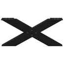 vidaXL 2 db fekete, X alakú acél dohányzóasztal láb 70 x (30-31) cm