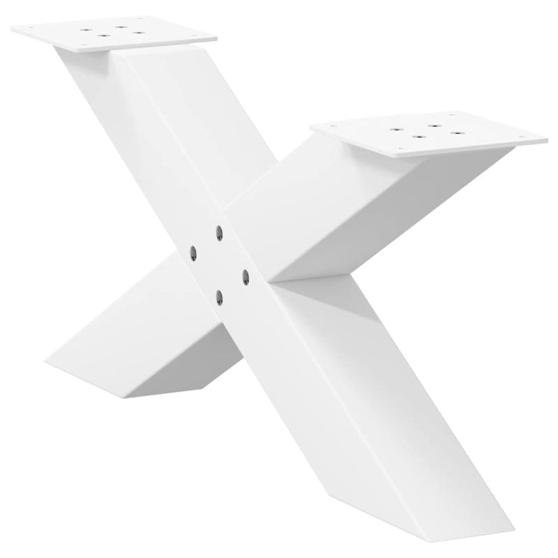 vidaXL 2 db fehér, X alakú dohányzóasztal láb 70 x (30-31) cm acél