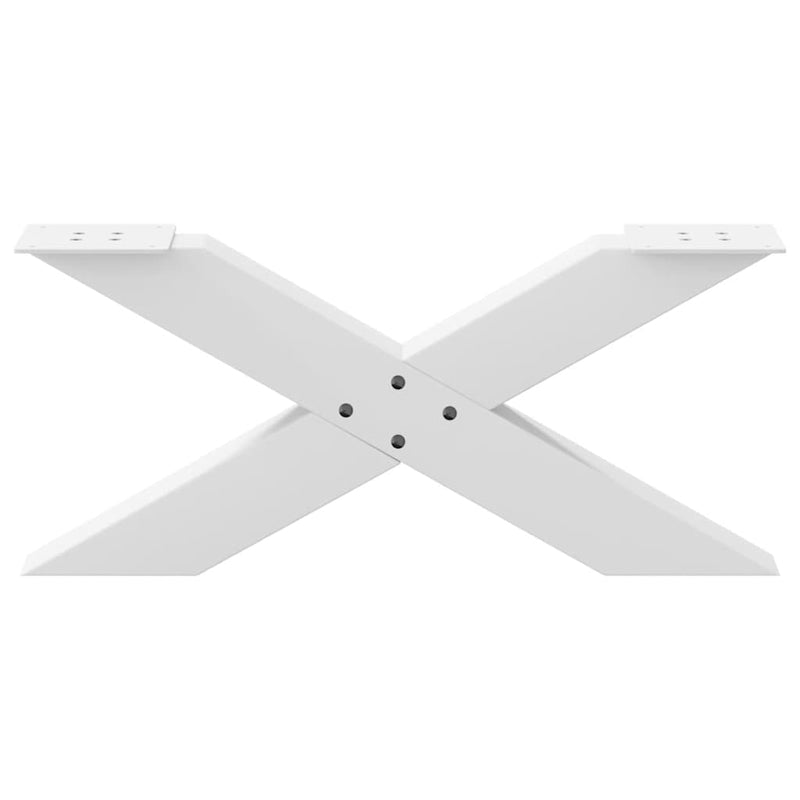 vidaXL 2 db fehér, X alakú dohányzóasztal láb 70 x (30-31) cm acél