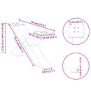 vidaXL 2 db fehér, X alakú dohányzóasztal láb 70 x (30-31) cm acél