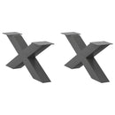 vidaXL 2 db antracitszürke X-alakú acél dohányzóasztal láb 70x(30-31) cm