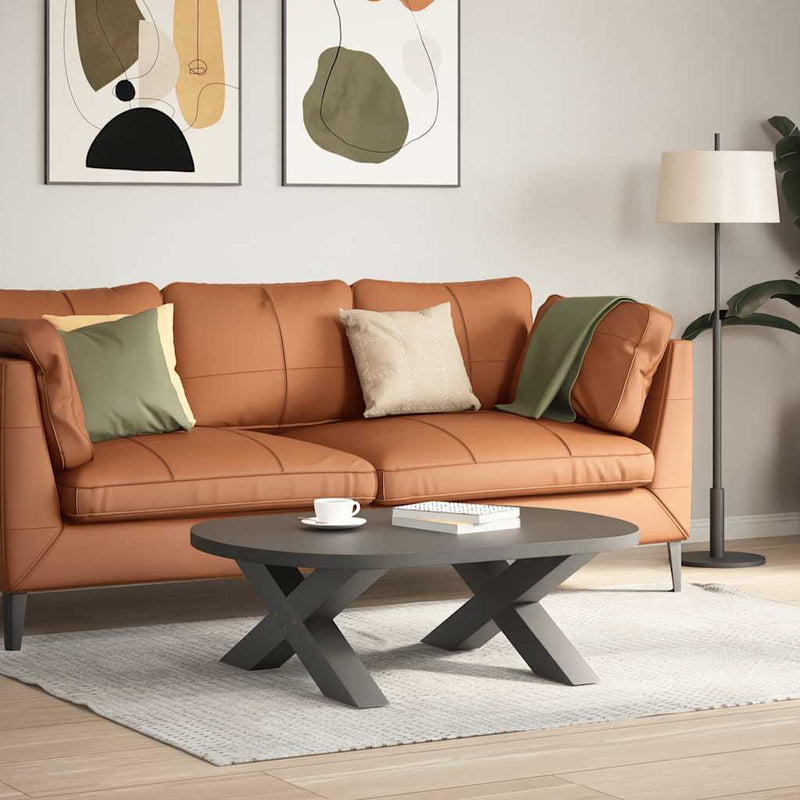 vidaXL 2 db antracitszürke X-alakú acél dohányzóasztal láb 70x(30-31) cm
