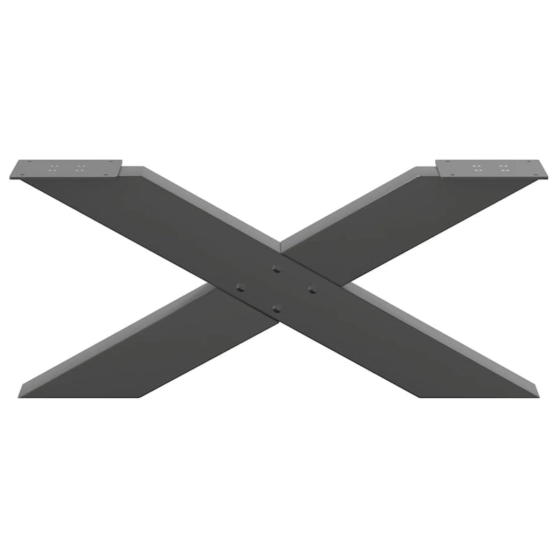 vidaXL 2 db antracitszürke X-alakú acél dohányzóasztal láb 70x(30-31) cm