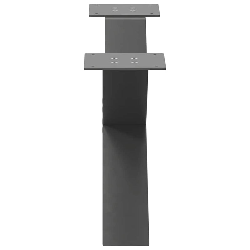 vidaXL 2 db antracitszürke X-alakú acél dohányzóasztal láb 70x(30-31) cm