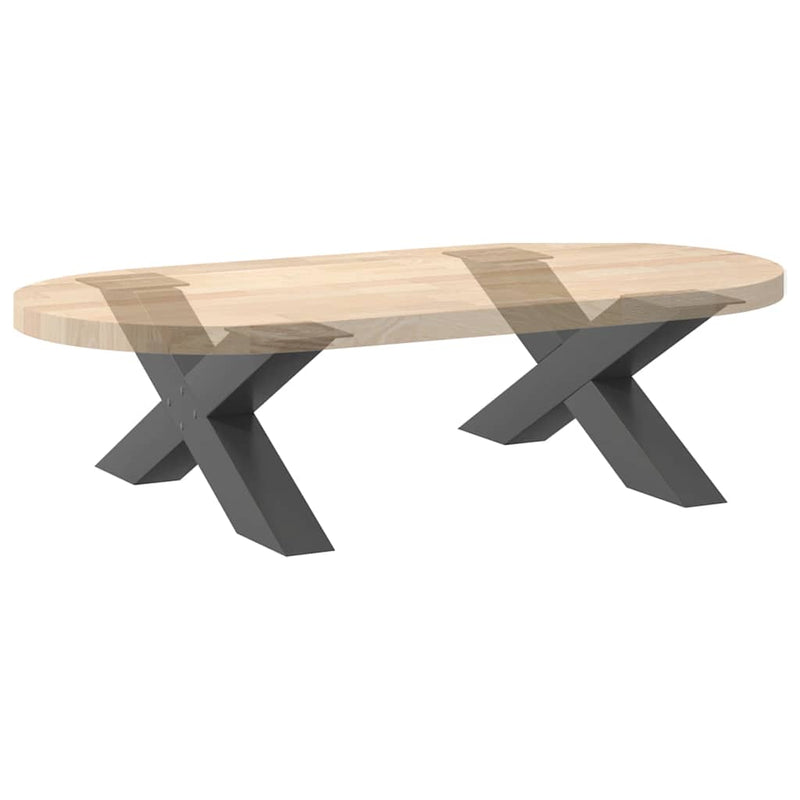 vidaXL 2 db antracitszürke X-alakú acél dohányzóasztal láb 70x(30-31) cm