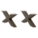 vidaXL 2 db X alakú natúr acél dohányzóasztal láb 70x(30-31) cm