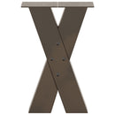 vidaXL 2 db X alakú natúr acél dohányzóasztal láb 28 x (42-43) cm