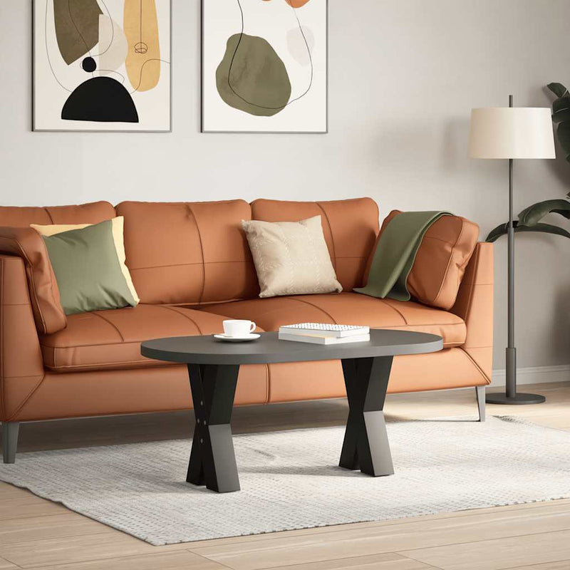 vidaXL 2 db fekete, X alakú acél dohányzóasztal láb 38 x (42-43) cm