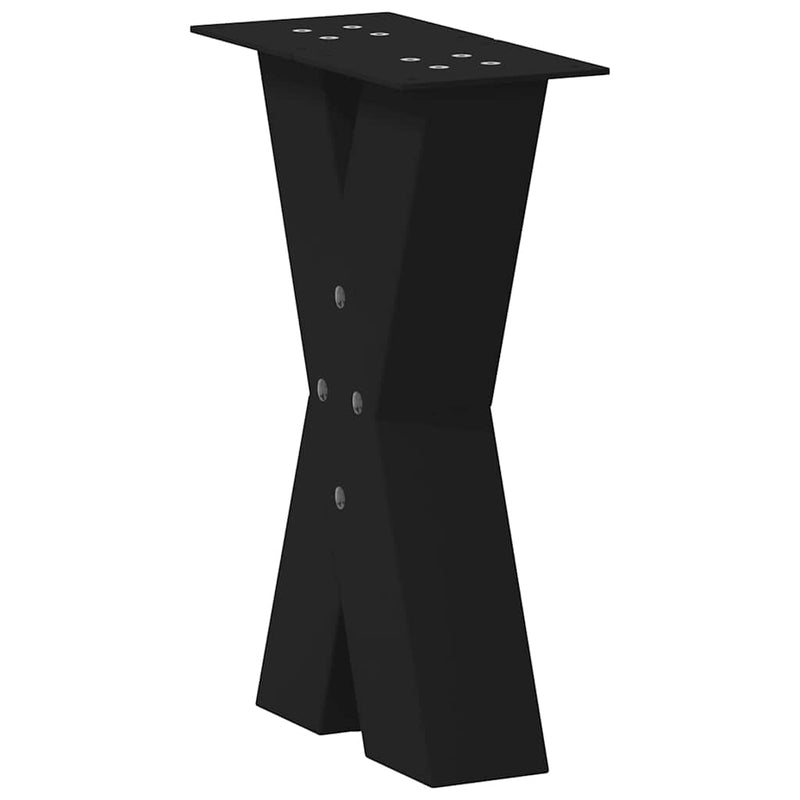 vidaXL 2 db fekete, X alakú acél dohányzóasztal láb 38 x (42-43) cm